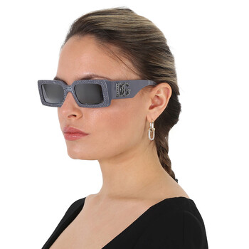 Grey Mirrored Black Rectangular Ladies Sunglasses DG4447B 30906G 53