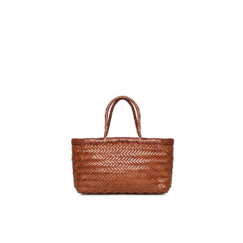 Mini Flat Gora Leather Bag 8809TAN