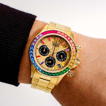 Accelero Meteorite Chronograph Quartz Gold Dial Men's Watch DX-2071-33