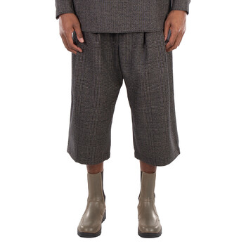 Checkered Wide-Leg Cropped Trousers H41P20-E1203-992 Checkered Wide-Leg Cropped Trousers H41P20-E1203-992