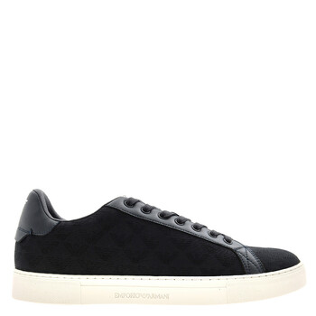 Emporio Armani Eagle Jacquard Nylon Sneakers, Brand Size 7  display picture 1