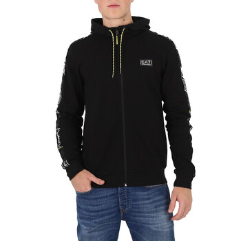Emporio Armani Men's Black Logo Series Tape Full Zip Hoodie, Size