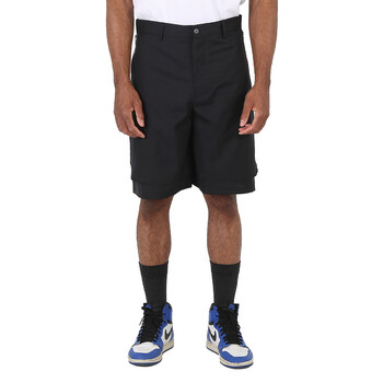 Burberry Men's Black Cut-Out Detail Tailored Shorts, Brand