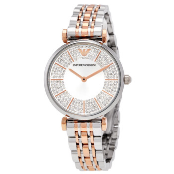 Emporio Armani Swiss Made Quartz Diamond White Dial Ladies Watch