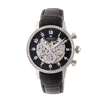 Beatrice Black Skeleton Dial Black Leather Strap Ladies Watch EM2002 Beatrice Black Skeleton Dial Black Leather Strap Ladies Watch EM2002