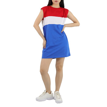 Etre Cecile Ladies Stripe Sleeveless Boyfriend Dress, Size Large YYG-BFTDRS- blue/ red/ white - Clothing - Jomashop