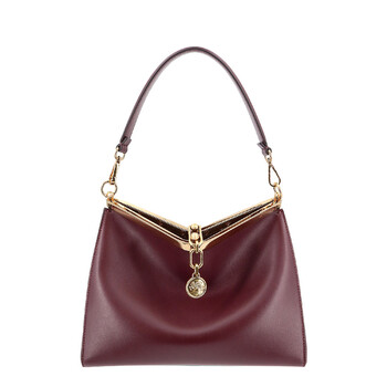 Medium Vela Bordeaux Shoulder Bag With Logo And Pegasus Charm In Leather Woman WP1B0002AU022_R0108