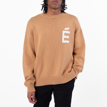 Men's Cotton Roundneck Knitted Sweater E25MMKNI600-63-CAMEL