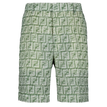 Fendi Bermuda Logo-Print Shorts, Brand Size 46 (Waist Size 30