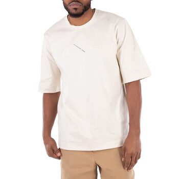 BURBERRY ロゴプリント Tシャツ 8068709-A4187 OATMEAL MELANGE Burberry Logo Print Jersey T-Shirt In Oatmeal Melange, Size
