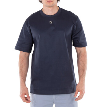 Tシャツ・カットソー FENDI SS25 Chambray shirt (FS1321AUWX F0LQ0) FENDI (フェンディ) ジップポケット クルーネック 半袖 Tシャツ