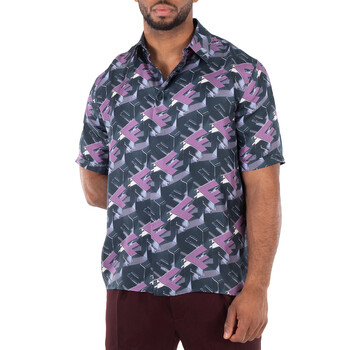 Fendi FF Print Short Sleeve Shirt, Brand Size 41 (Neck Size