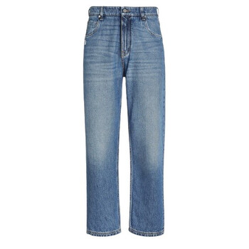 Men's Straight-Cut Long Jeans