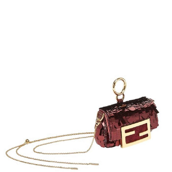 Nano Baguette Charm Embellished Sequins Bag