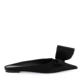Asymmetric-Bow Satin Mules 01F792 762980 Asymmetric-Bow Satin Mules 01F792 762980