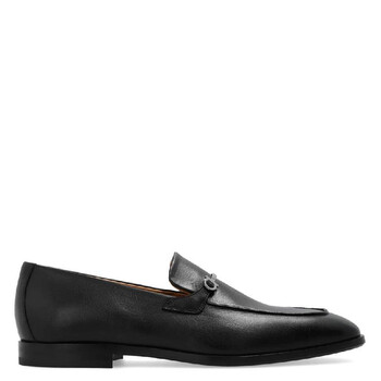 Ferragamo Black Fedro Gancini Ornament Moccasin, Size 9  display picture 2