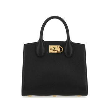 Ferragamo Black Leather The Studio Handbag 211424750036 NEROBONBON