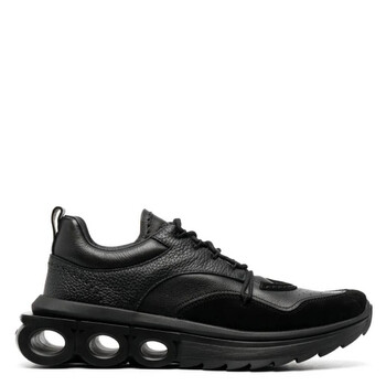 Black Running Leather Sneakers 021581 762772