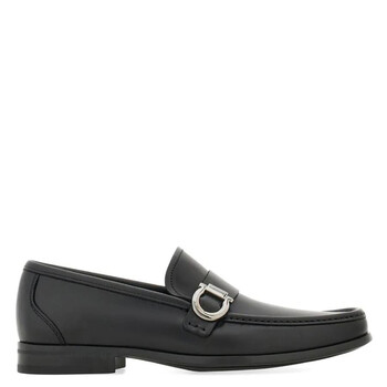 Ferragamo Reversible Gancini Ornament Leather Moccasins, Size 6