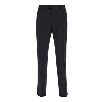 Brunello Cucinelli Navy Wool Pleated Trousers, Brand Size 58 (US