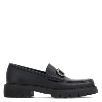 Ferragamo Men's Black Bleecker Moccasins Bit Loafers, Size 5 EEE