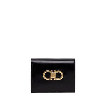 Salvatore Ferragamo｜HALF-LENGTH WALLETS (22C877 673998) Ferragamo Ladies Gancini Wallet in Black 22C877 673998