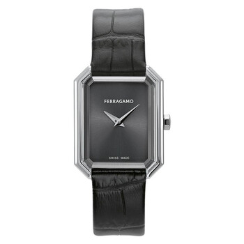 Crystal Tank Quartz Black Dial Ladies Watch SFS800124