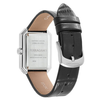 Crystal Tank Quartz Black Dial Ladies Watch SFS800124