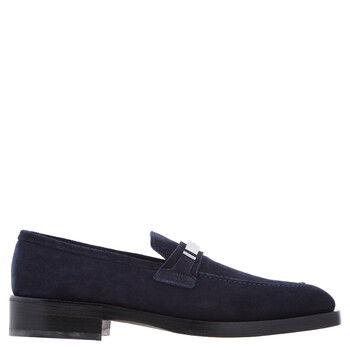 Ferragamo Gancini Embroidered Suede Loafers, Size 9 EE 023584