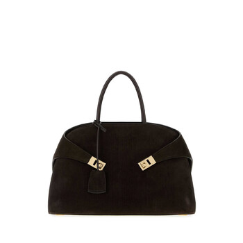 Dark Brown Suede Medium Hug Handbag 215921785776 TMORO