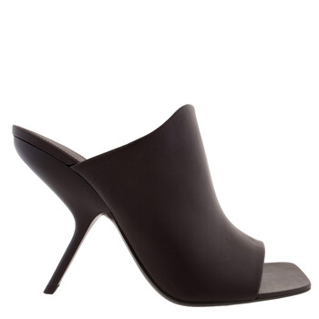 Ferragamo Black Nappa Open-Toe Slide Sandals, Size 4.5 D 01G519