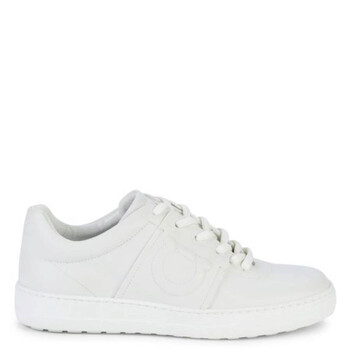 Ferragamo Logo-Print Almond-Toe Sneaker, Size 5.5 030418