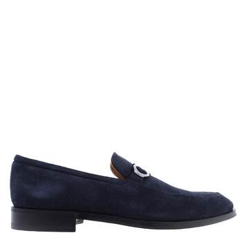 Ferragamo Gancini Embroidered Suede Loafers, Size 9 EE 023584