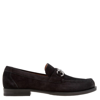 Ferragamo Gancini Embroidered Suede Loafers, Size 9 EE 023584