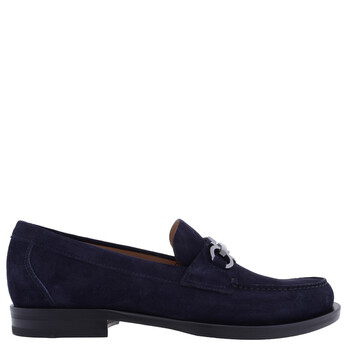 Ferragamo Gancini Embroidered Suede Loafers, Size 9 EE 023584