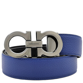 ベルト FERRAGAMO Woman Belt Blue 23B559 764048 115 Ferragamo Gancini Buckle Reversible Leather Belt, Size 115