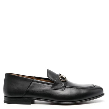 Salvatore Ferragamoフェラガモ＊オードリー ハラコ Ferragamo Black Fedro Gancini Ornament Moccasin, Size 5.5