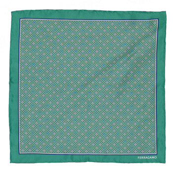 Green Geometric Pattern Pocket Square