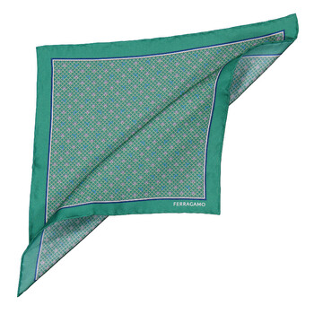 Green Geometric Pattern Pocket Square