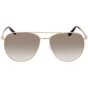 Salvatore Ferragamo  Grey Pilot Unisex Sunglasses SF226S 086 Ferragamo Salvatore Ferragamo Grey Pilot Unisex Sunglasses  main image 3