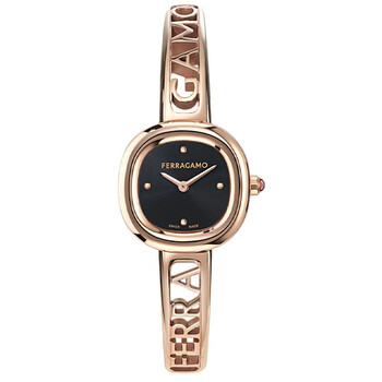 Iconic Jewel Bangle Quartz Black Dial Ladies Watch SFAB00224