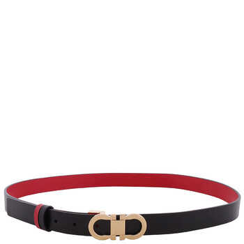 ベルト FERRAGAMO Woman Belt Black 230294 771068 003 Ferragamo Ladies Black Reversible And Adjustable Gancini