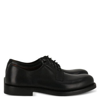 Leather Lace-Up Derby Shoes, Size 7 E