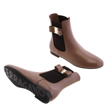 Leather Vara Bow Chelsea Boots, Size 7 C