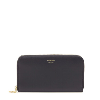 Salvatore Ferragamo Men's Embossed Long Leather Wallet