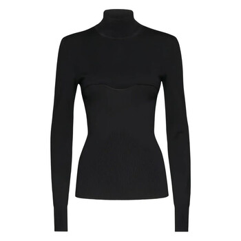 Ferragamo Off-Shoulder Long-Sleeve Top, Size Medium 111986 766667