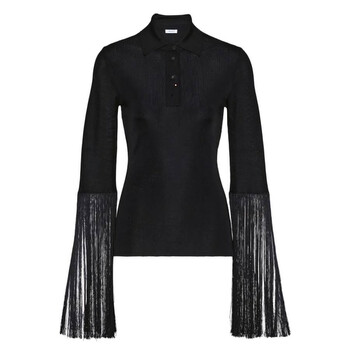 Long-Sleeved Fringe Polo Shirt
