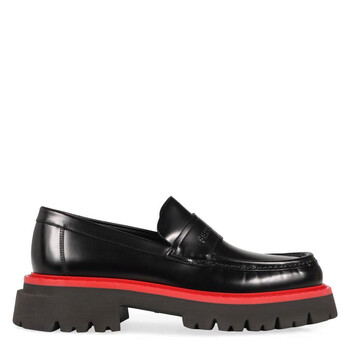 Men's Black Fergal Logo Debossed Loafers