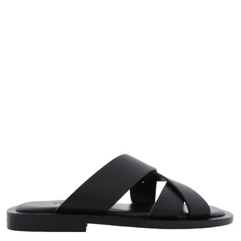 Burberry Leather Strip Shield Slides, Brand Size 40 ( US Size 7