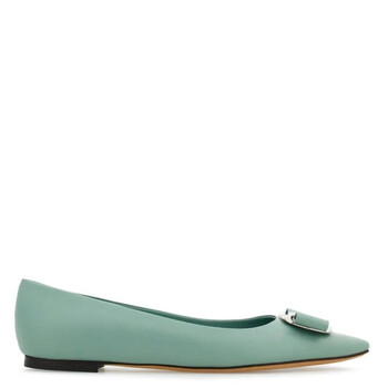 Ferragamo New Vara Plate Zea Ballet Flats, Size 9 01H585